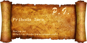 Prihoda Imre névjegykártya